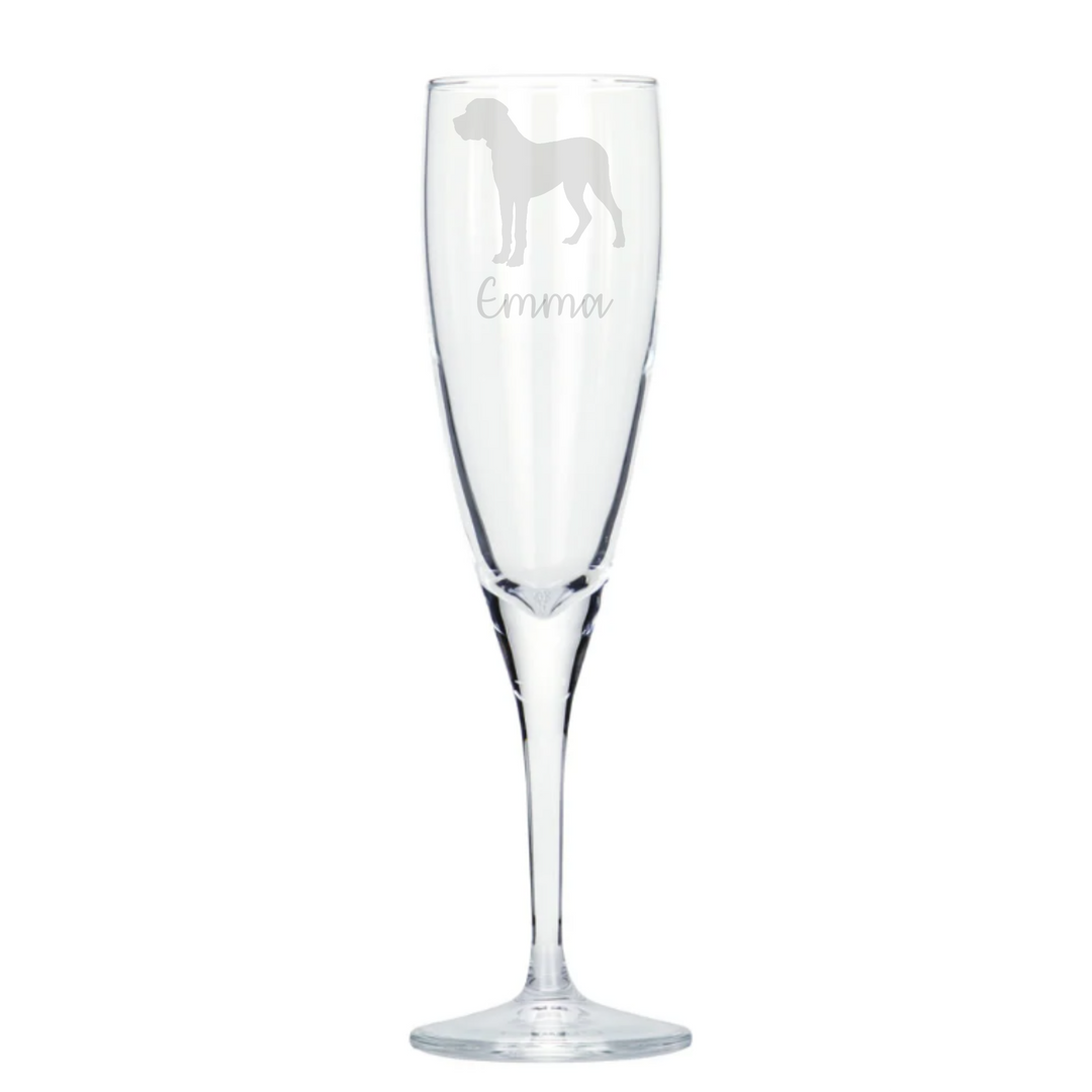 Personalised Great Dane Champagne Glass