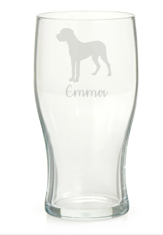 Personalised Great Dane Champagne Glass