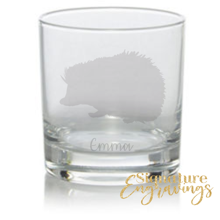 Personalised Hedgehog Whisky Glass