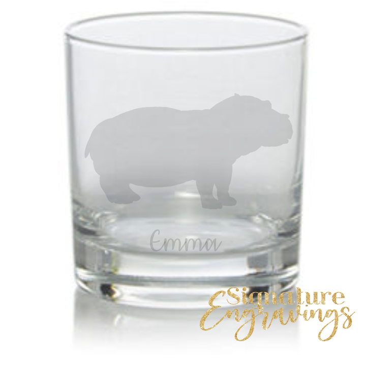 Personalised Hippo Whisky Glass