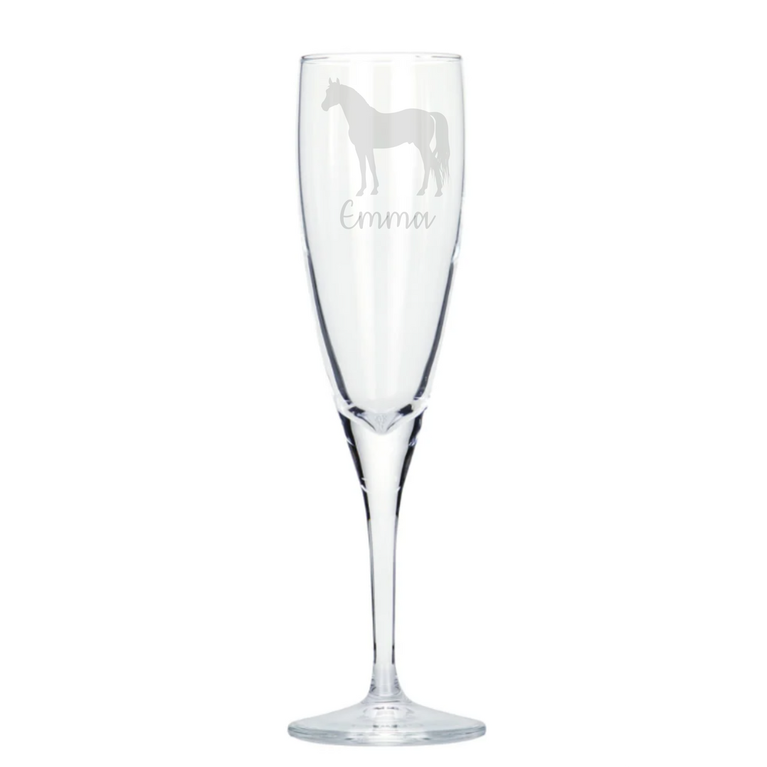 Personalised Horse Champagne Glass