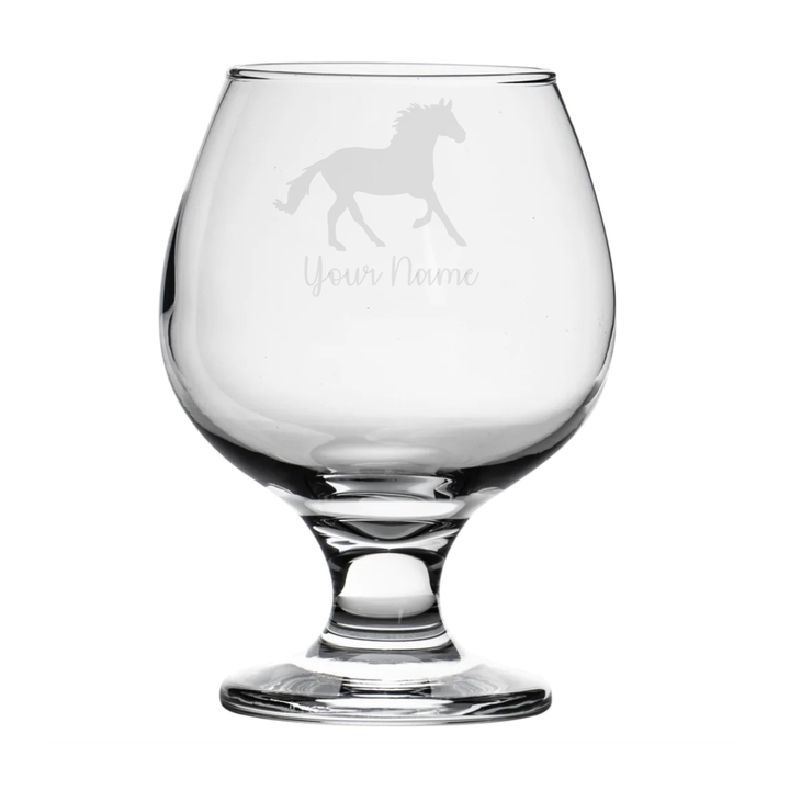 Personalised Galloping Horse Brandy Snifter Glass