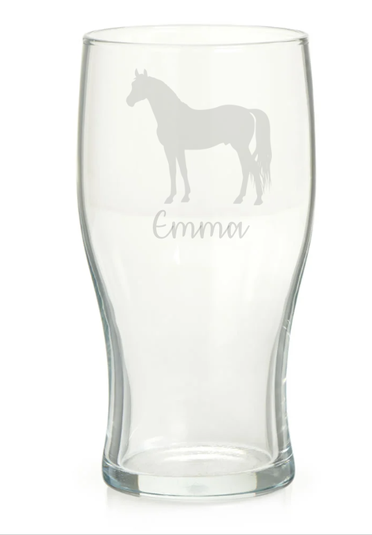 Personalised Horse Pint Glass
