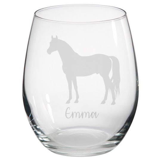 Personalised Horse Stemless Glass