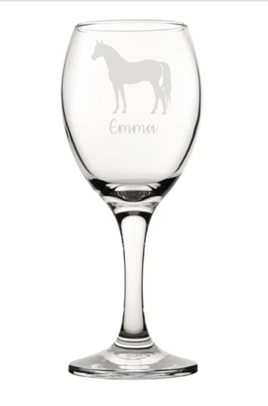 Personalised Horse Wine Glass