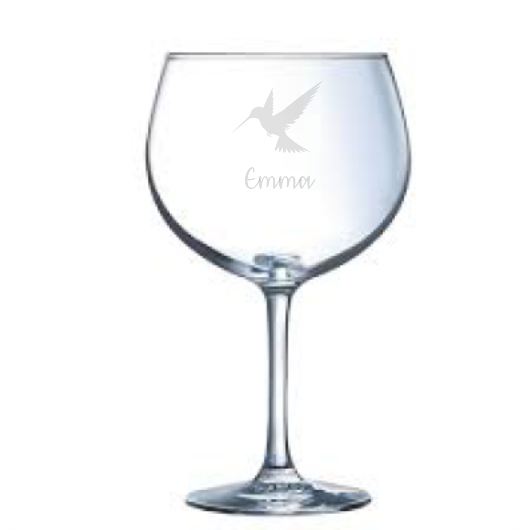 Personalised Hummingbird Gin Glass