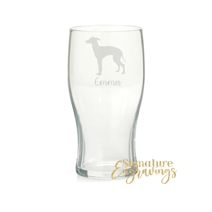 Personalised Italian Greyhound Pint Glass