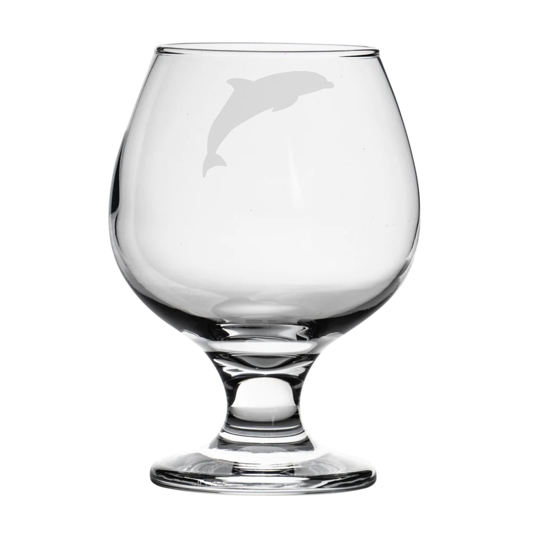 Personalised Jumping Dolphin Brandy Snifter Glass
