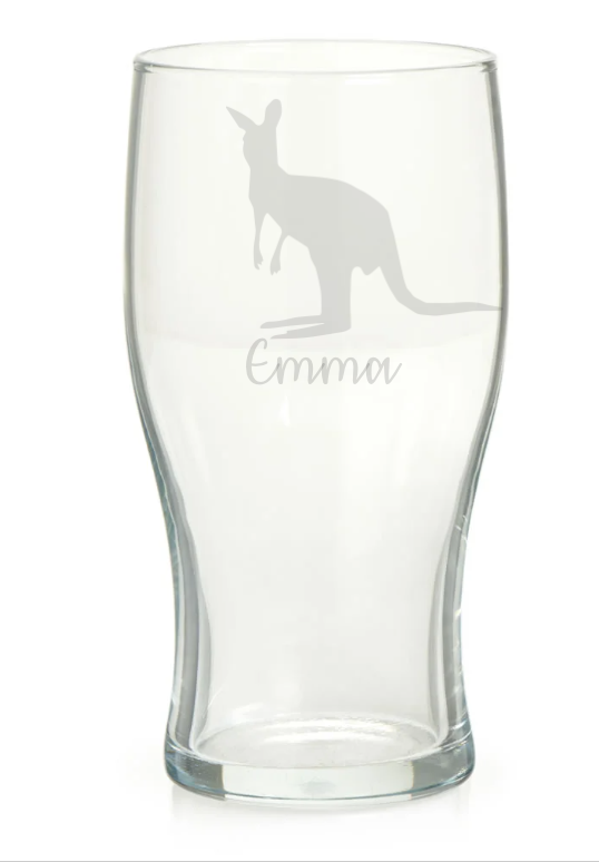 Personalised Kangaroo Pint Glass