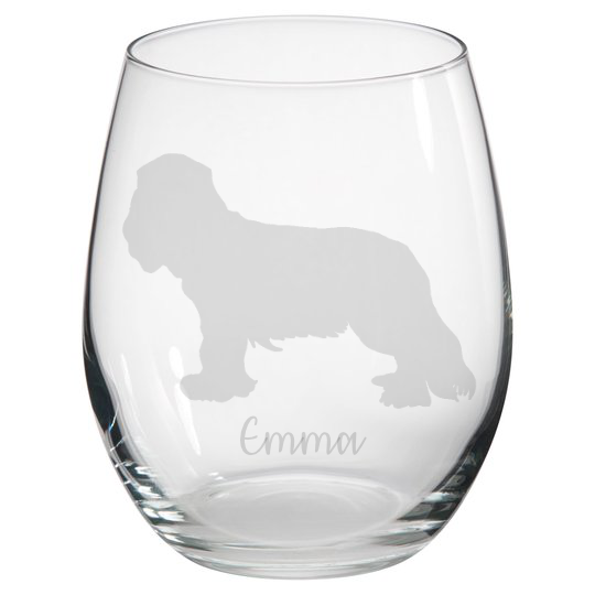 Personalised King Charles Cavalier Stemless Glass