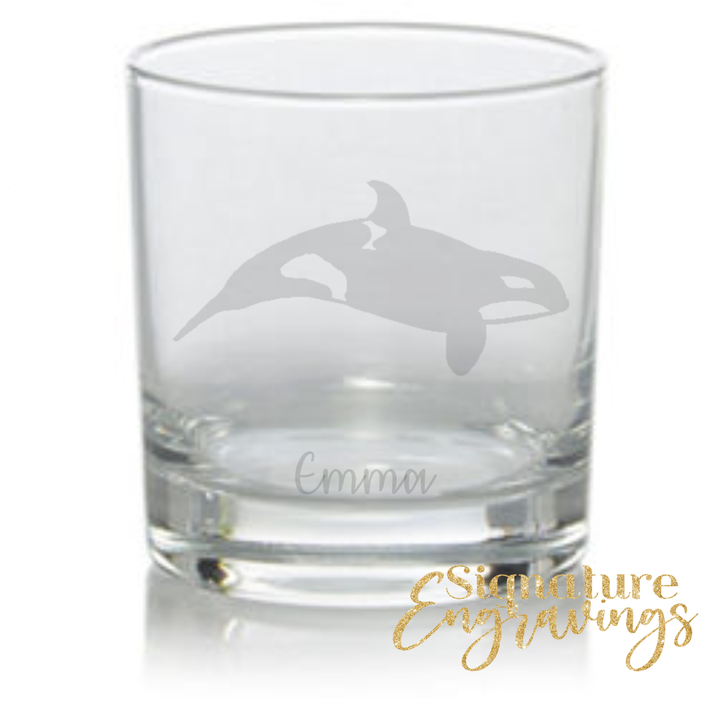Personalised Killer Whale Orca Whisky Glass