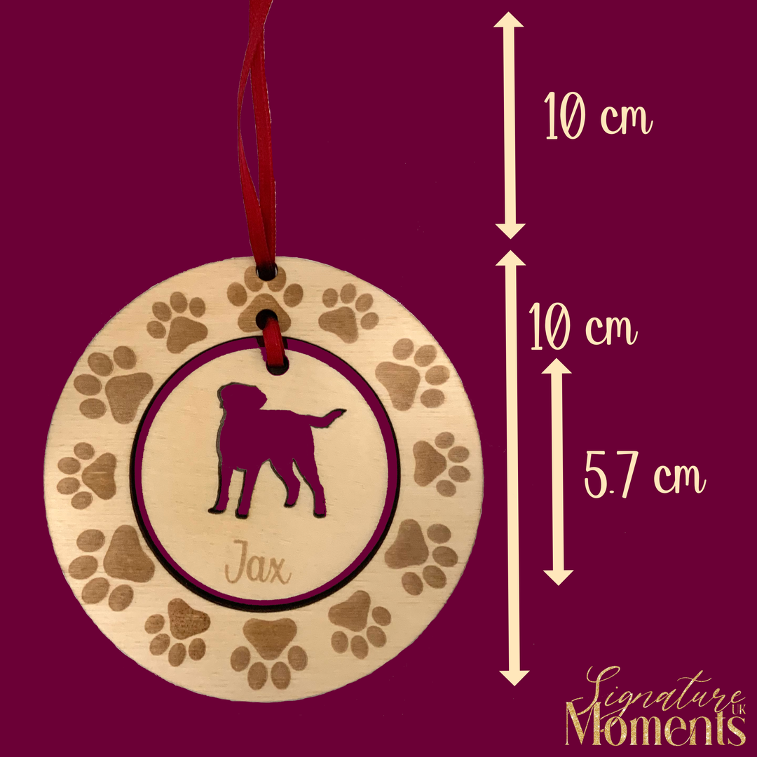 Personalised Border Terrier Hanging Decoration ~ Feather Wreath