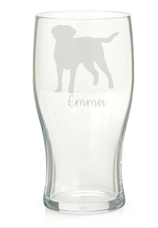 Personalised Labrador Pint Glass