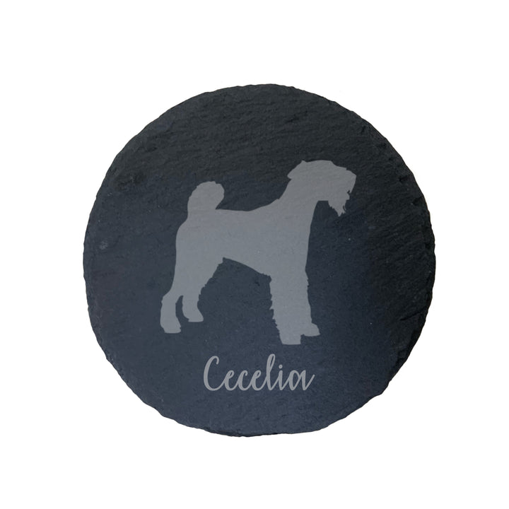 Personalised Lakeland Terrier Slate Coaster