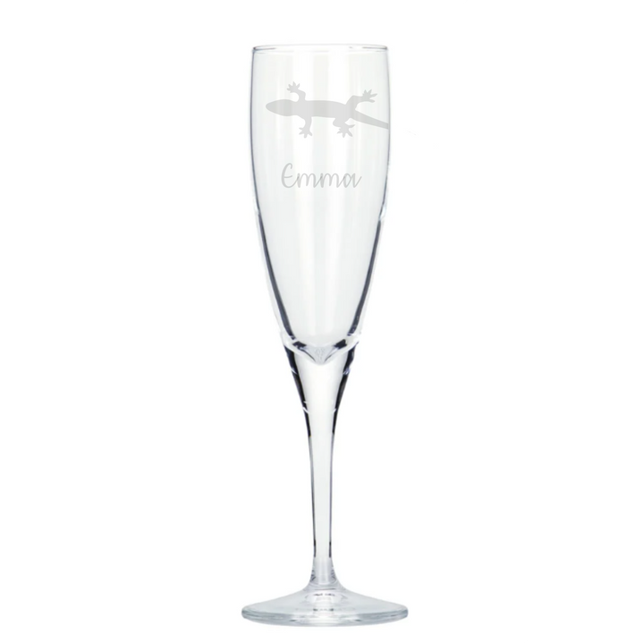 Personalised Lizard Champagne Glass