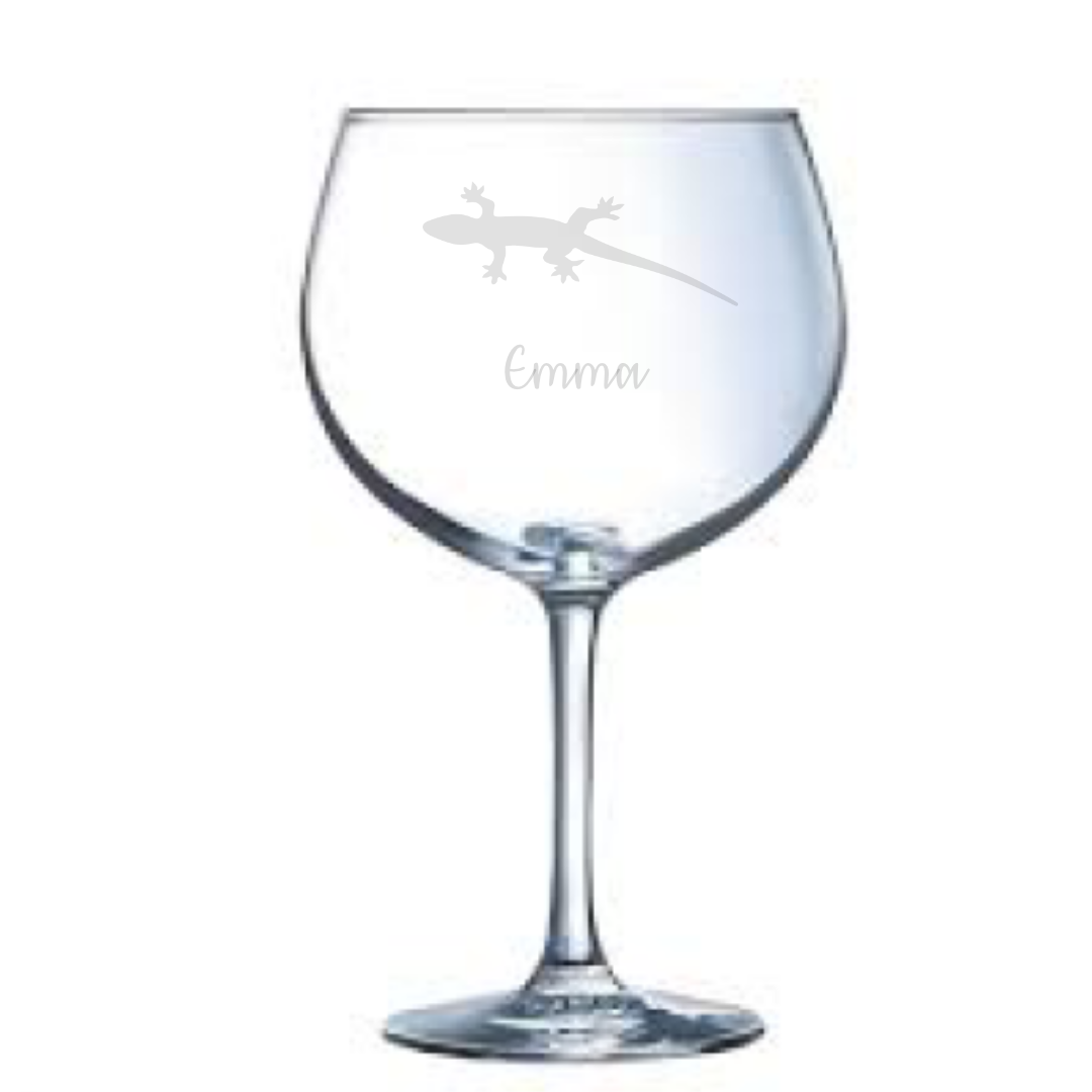 Personalised Lizard Gin Glass