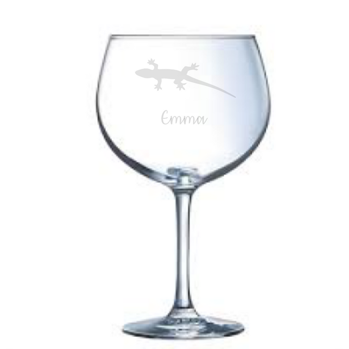 Personalised Lizard Gin Glass