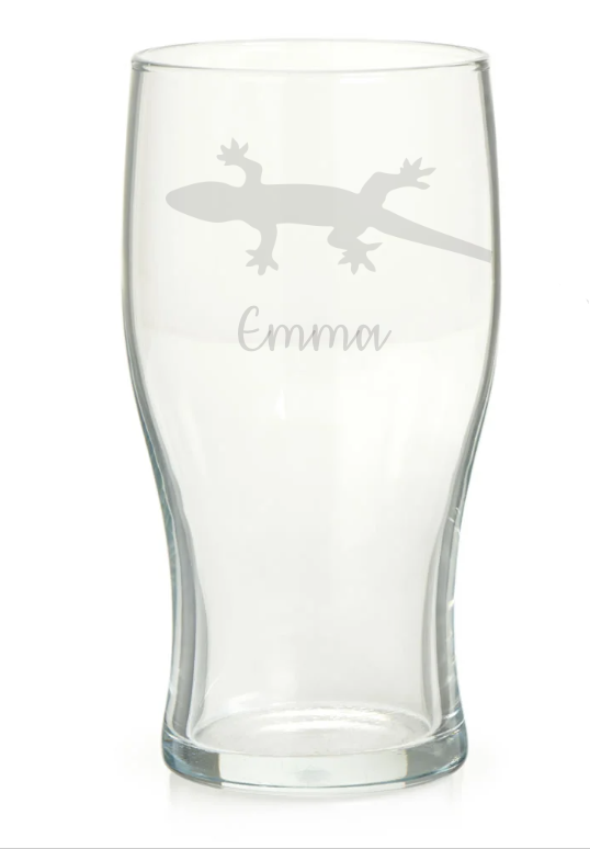 Personalised Lizard Pint Glass