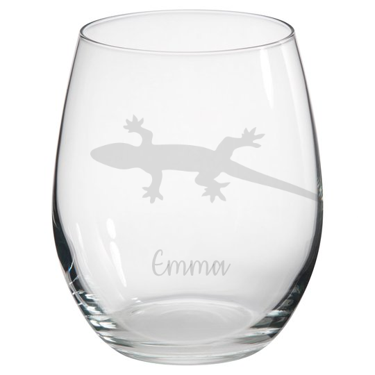 Personalised Lizard Stemless Glass