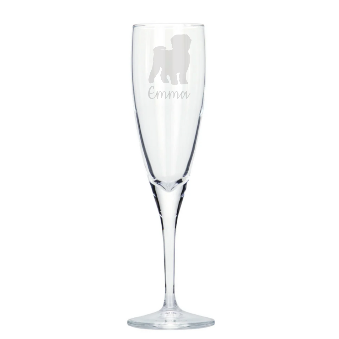 Personalised Maltese Champagne Glass