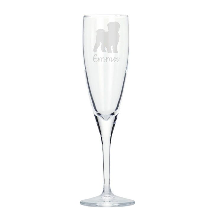 Personalised Maltese Champagne Glass