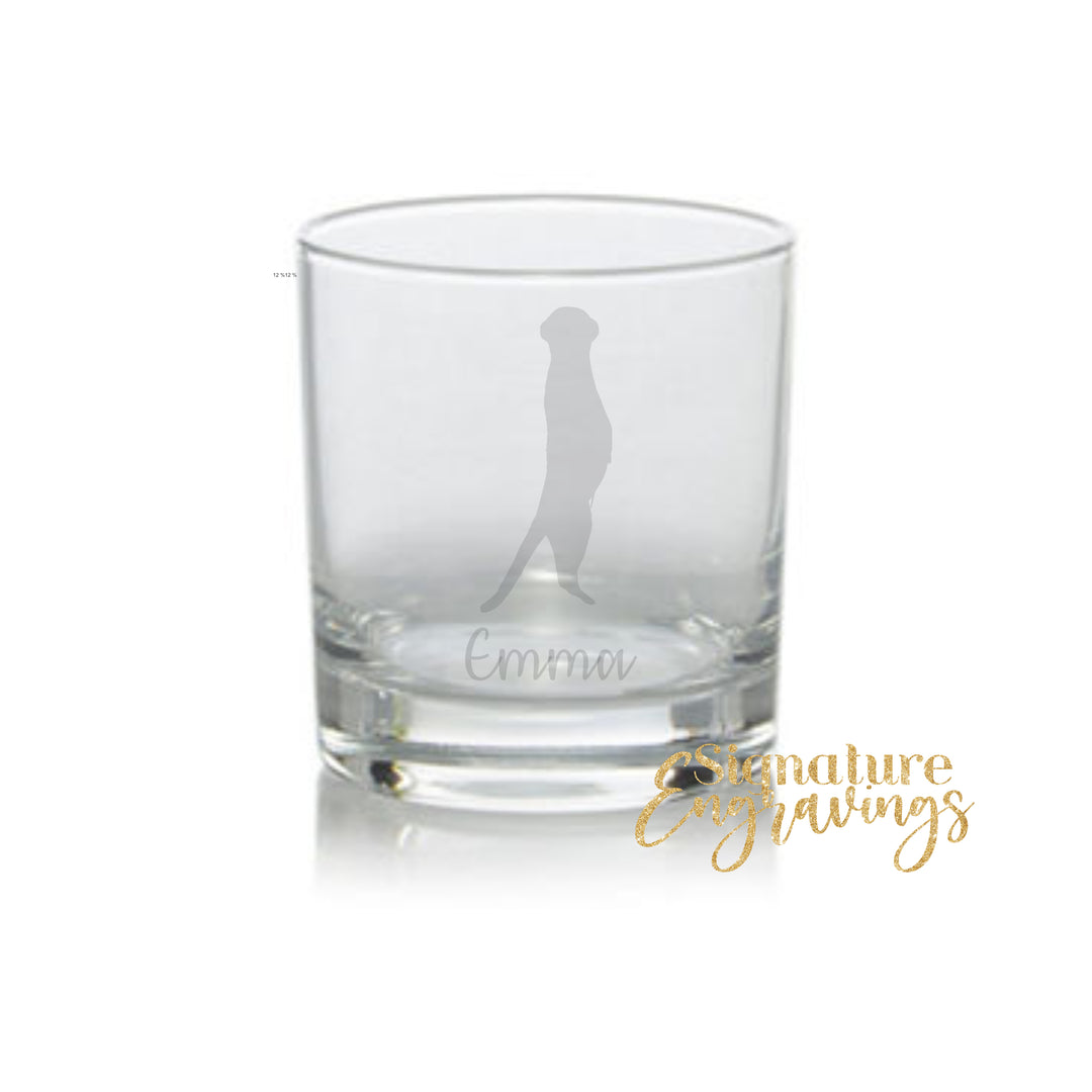 Personalised Meerkat Whisky Glass
