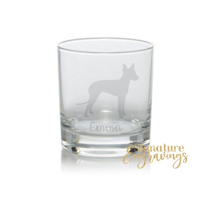 Personalised Mexican Hairless Whisky Glass