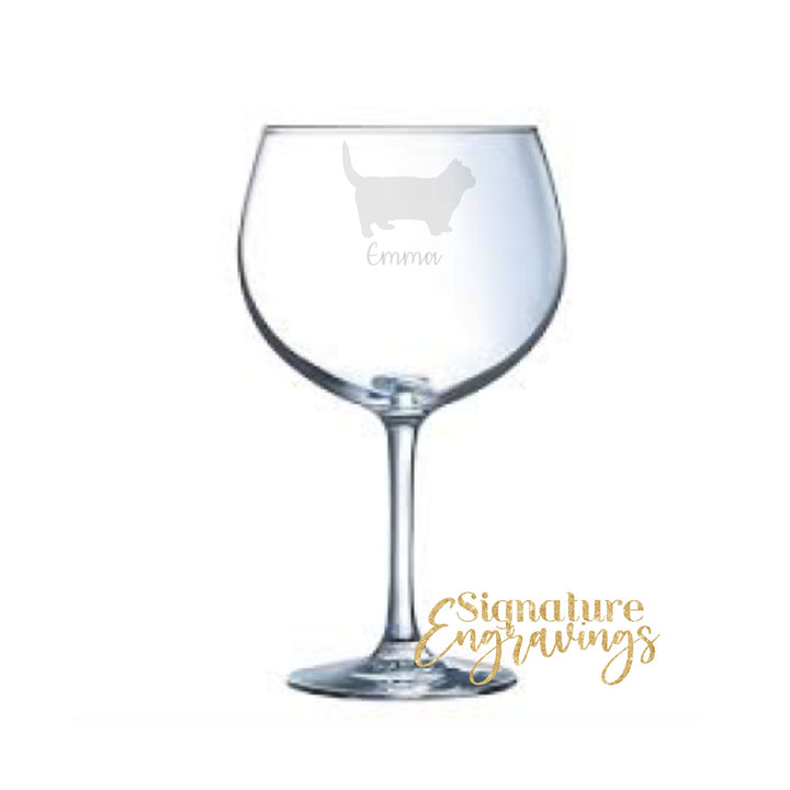 Personalised Munchkin Cat Gin Glass