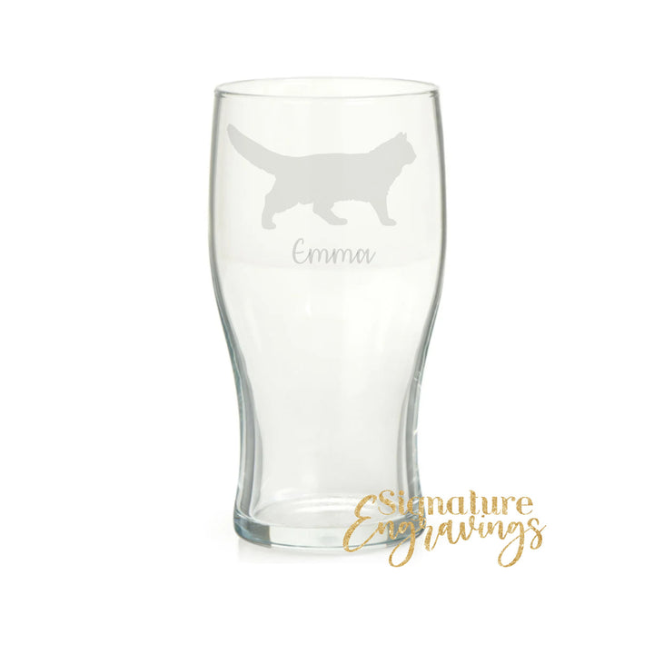 Personalised Norwegian Forest Cat Pint Glass