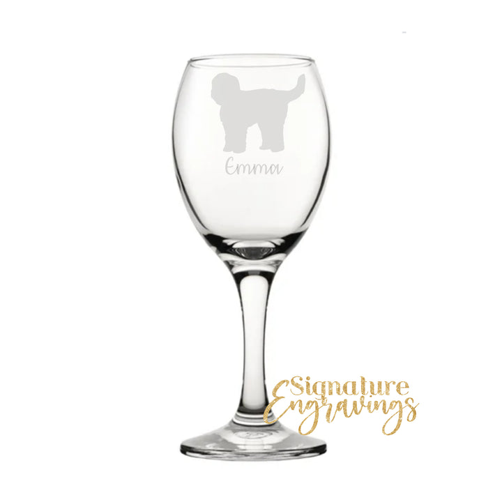 Personalised Old English Sheepdog Wine Glass