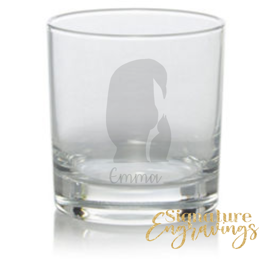 Personalised Parent Penguin Whisky Glass