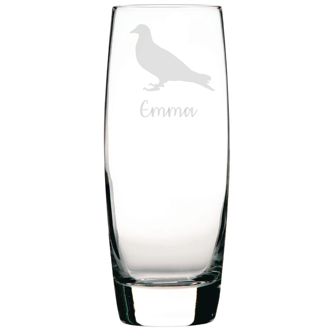 Personalised Dove Pigeon Hi-Ball Glass
