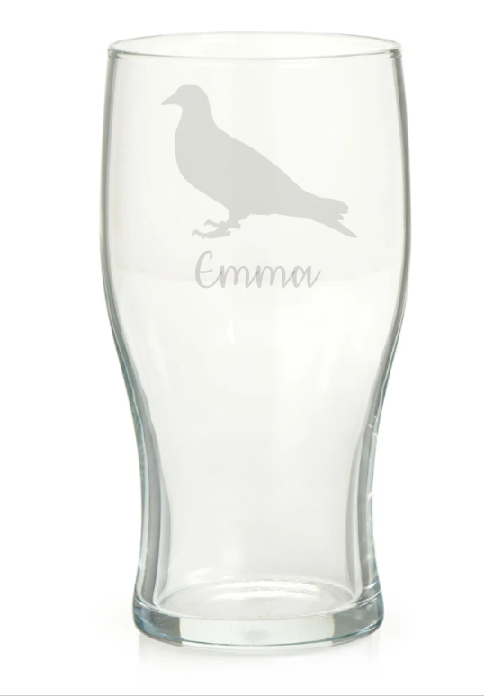 Personalised Dove Pigeon Pint Glass