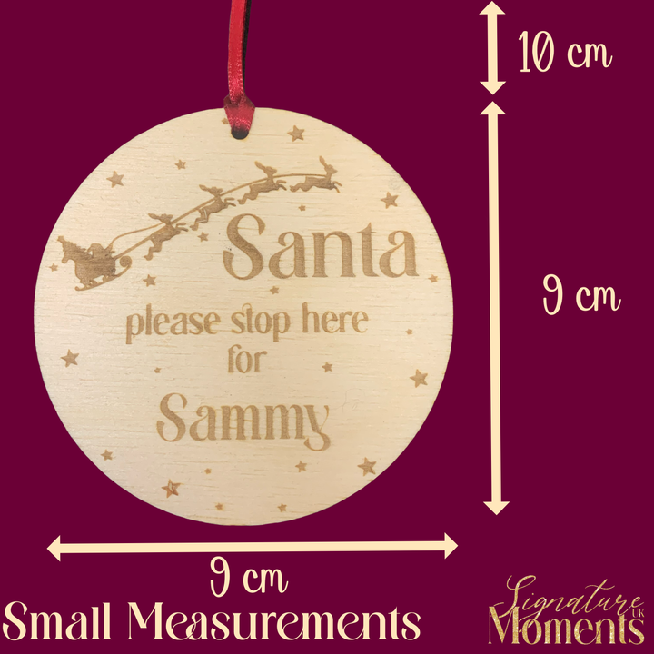 BUNDLE: Personalised Please stop here for Santa Door Hanger and Hanging Decoration