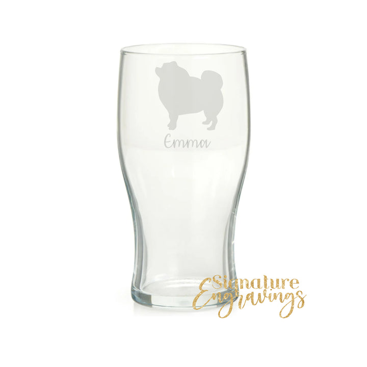 Personalised Pomeranian Pint Glass