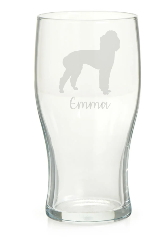 Personalised Poodle Pint Glass