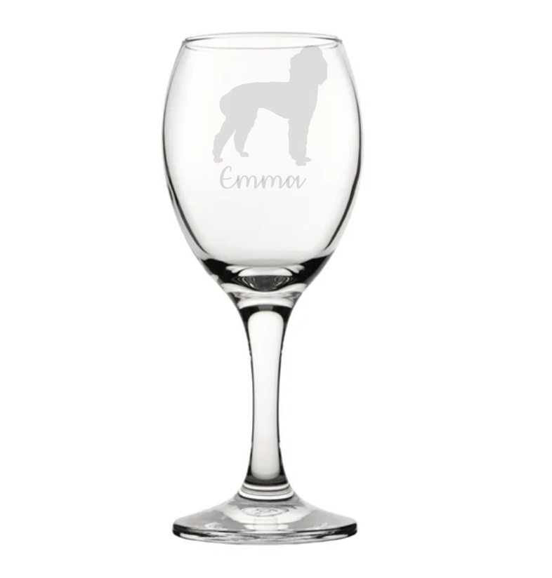 Personalised Poodle Wine Glass