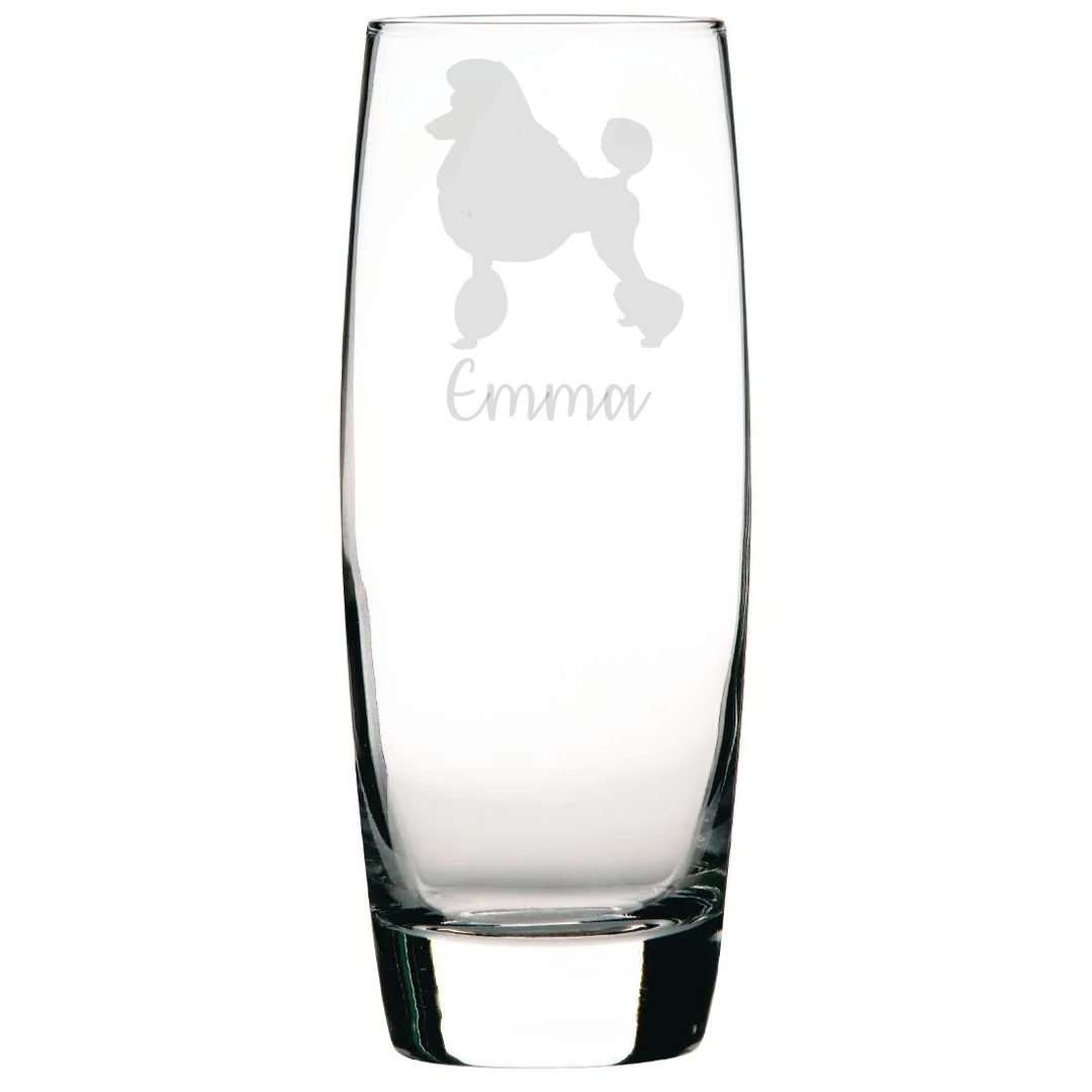 Personalised Show Poodle Hi-Ball Glass