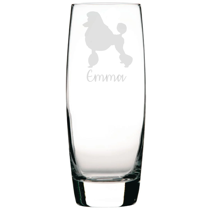 Personalised Show Poodle Hi-Ball Glass
