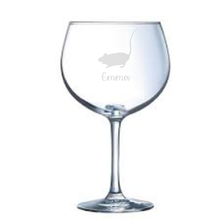 Personalised Rat Gin Glass