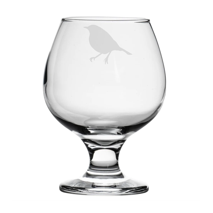 Personalised Robin Brandy Snifter Glass