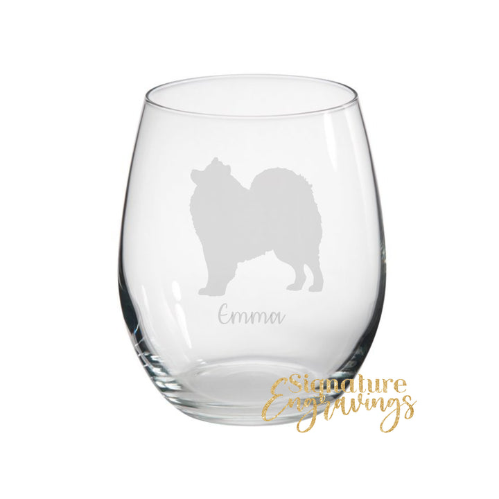 Personalised Samoyed Stemless Glass