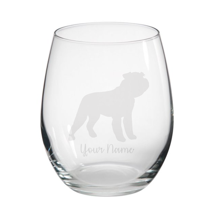 Personalised Schnauzer Stemless Glass