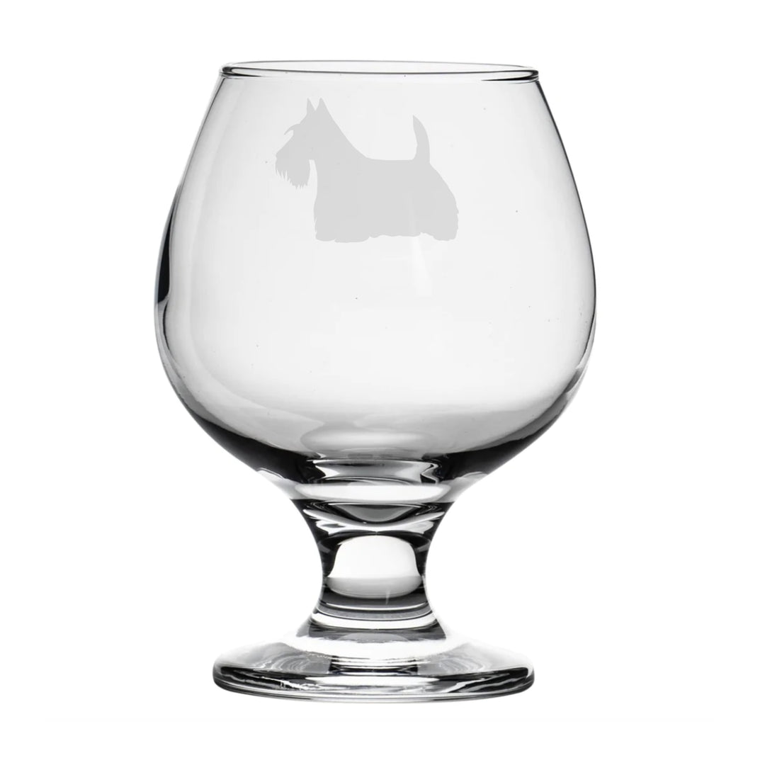 Personalised Scottie Dog Scottish Terrier Brandy Snifter Glass