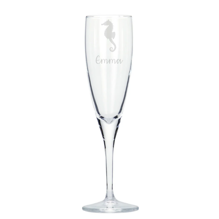 Personalised Seahorse Champagne Glass