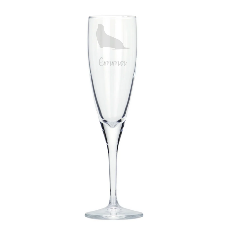 Personalised Seal Champagne Glass