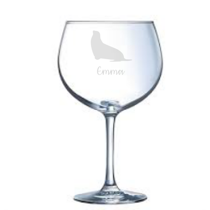 Personalised Seal Gin Glass