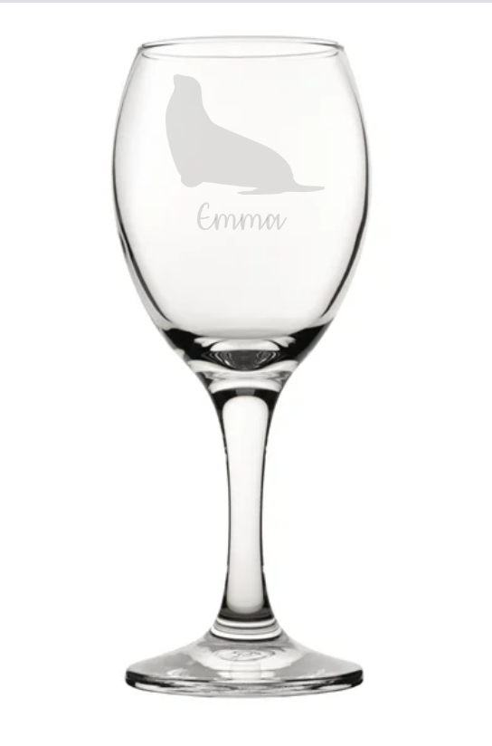 Personalised Seal Wine Glass