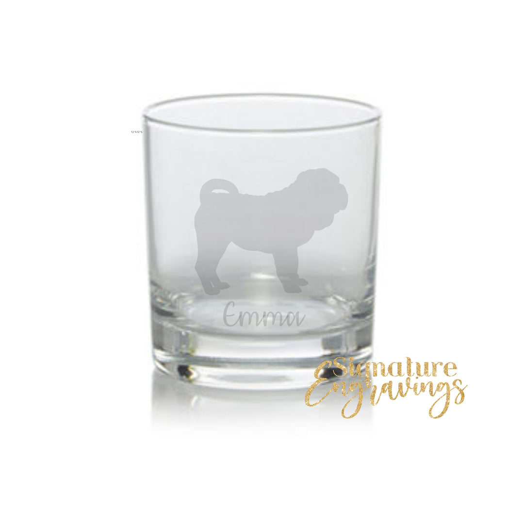 Personalised Shar Pei Whisky Glass