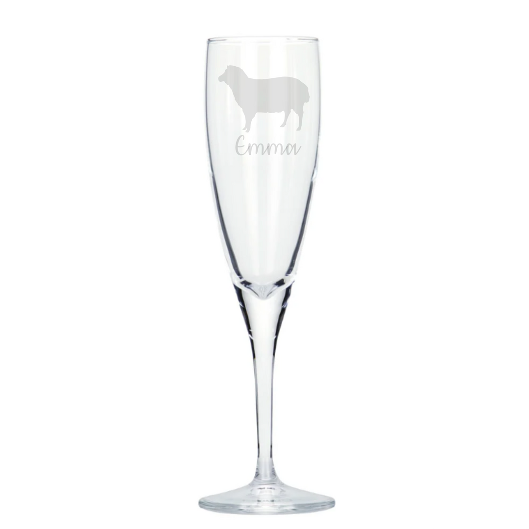 Personalised Sheep Champagne Glass